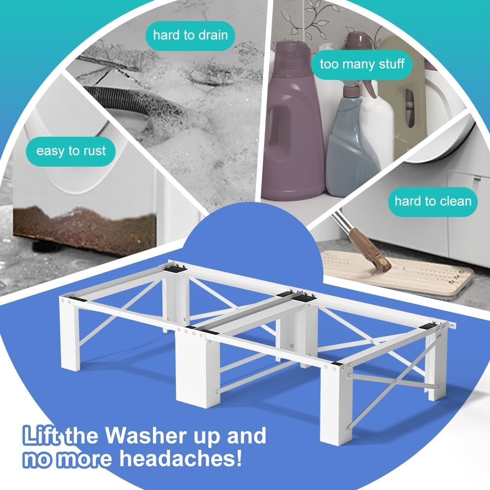 2-Pack 29' Laundry Pedestal, Heavy Duty Washer and Dryer Pedestal Stand Raiser, Anti-Vibration, Anti-Slip