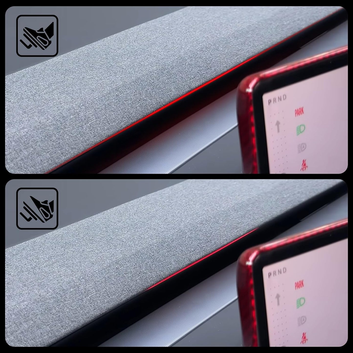 Ambient Light with Blind Spot Warning for Tesla Model Y (2020-24) & 3 (2021-23) Center Console Accessories