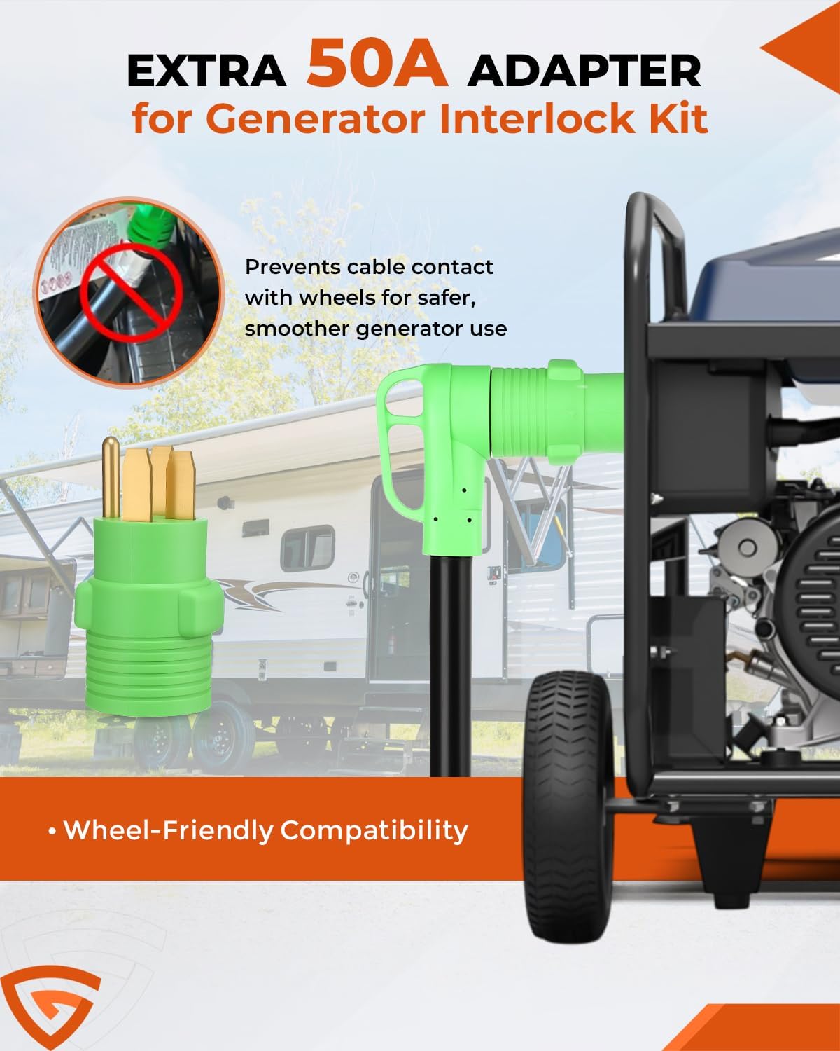 50Amp Generator Cord & Power Inlet Box Kit, 20 Ft Heavy-Duty Twist Lock Ext. Cord, ETL Listed