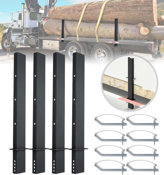 Heavy-Duty C Channel Pipe Stake with Anti-Loss Cord, Adjustable 30' Trailer Stake for Trailer Hauler, 4 Pack