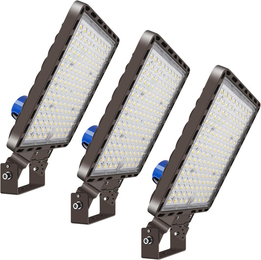 LED Parking Lot Lights 350W Outdoor, 28000LM, 5000K, Adjustable Trunnion, Dusk to Dawn, Waterproof