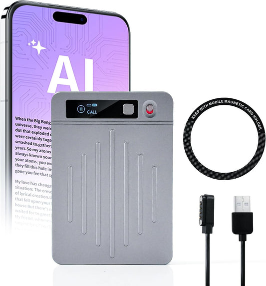 AI Voice Recorder Translator , Transcribe & Summarize w/AI Technology, Support Multiple Languages, 64GB