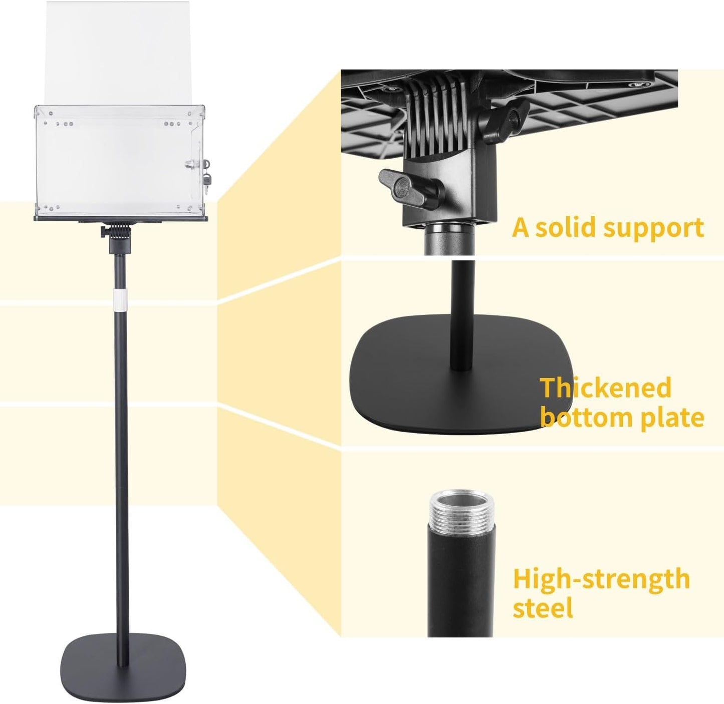 Suggestion Box with Stand, Floor Standing Offering Boxes, Ballot Box,  Heavy Duty Metal Base