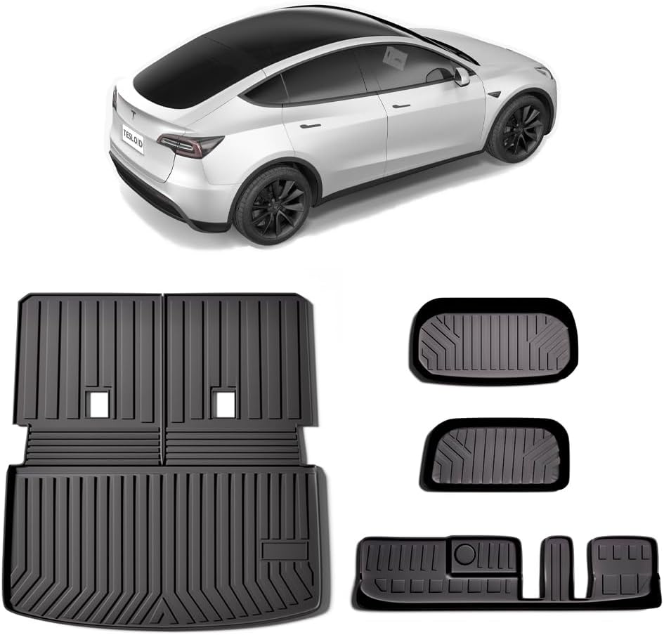 Tesloid.com Tesla Model Y Mats Cargo Mats for 7 Seater