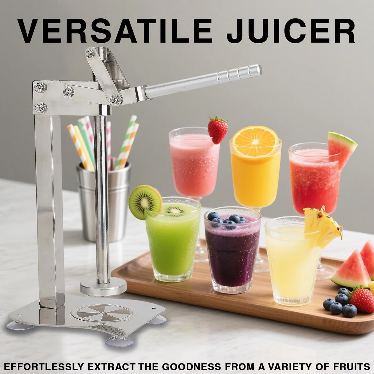 Heavy Duty Lemon Squeezer & Press, Citrus Juicer with Muddler for Lemonade Stand Supplies