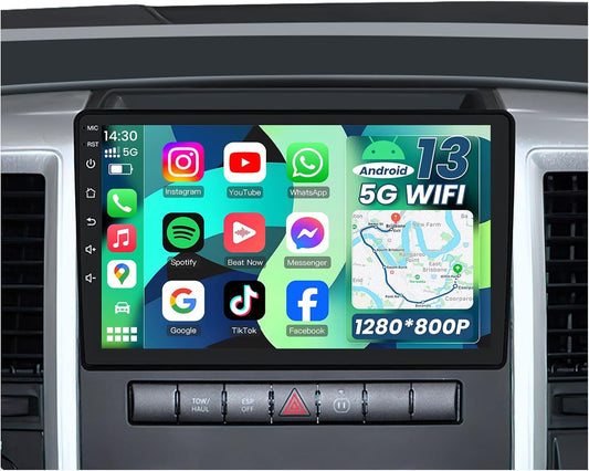 5G WiFi for Dodge Ram 1500 Radio 2009-2012 Replacement Car Stereo for Dodge RAM 1500 2500 3500 Head Unit