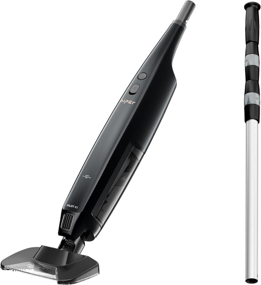 Black Cordless Handheld Pool Vacuum, 1260 GPM Suction, with Telescoping Pole Dual Cleaning Modes