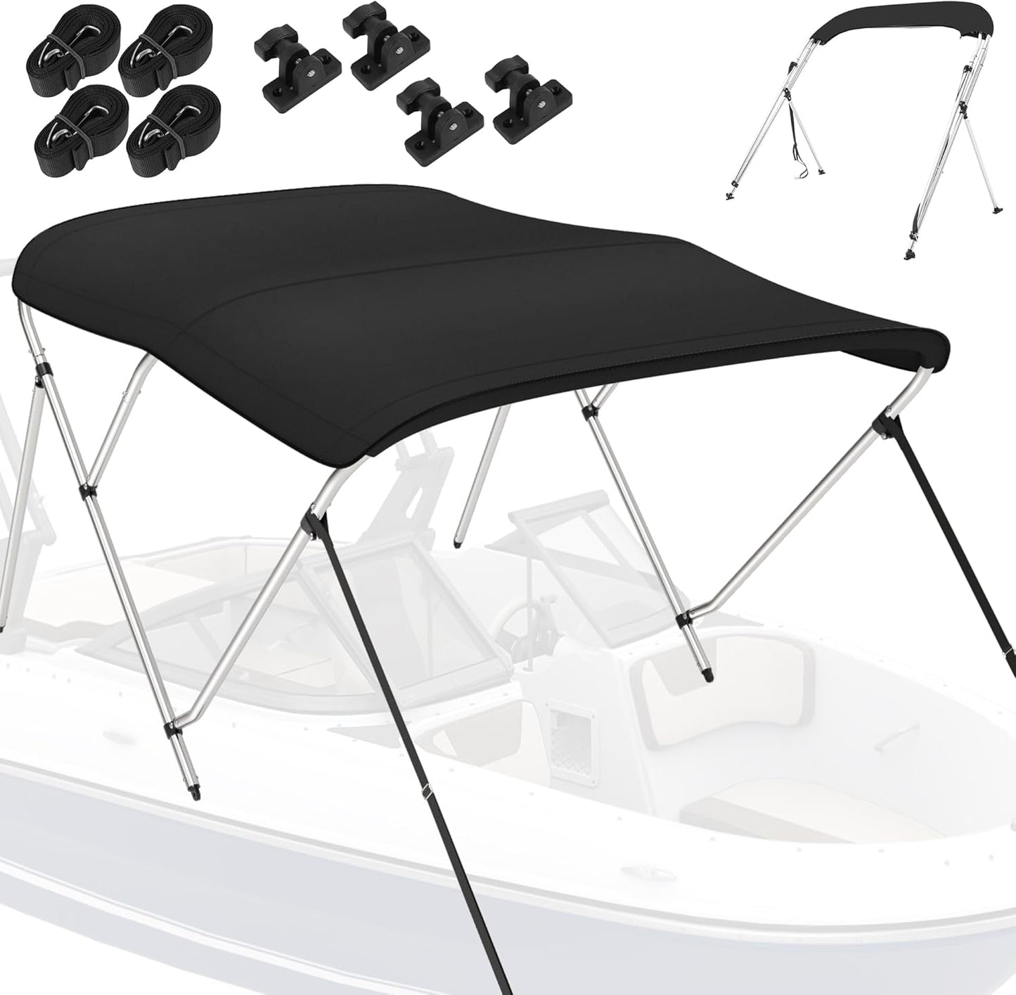 K-Musculo Bikini Tops for Boats, 900D Polyester Bikini Top for Boats, 4 adj nylon straps, Rear Support Poles