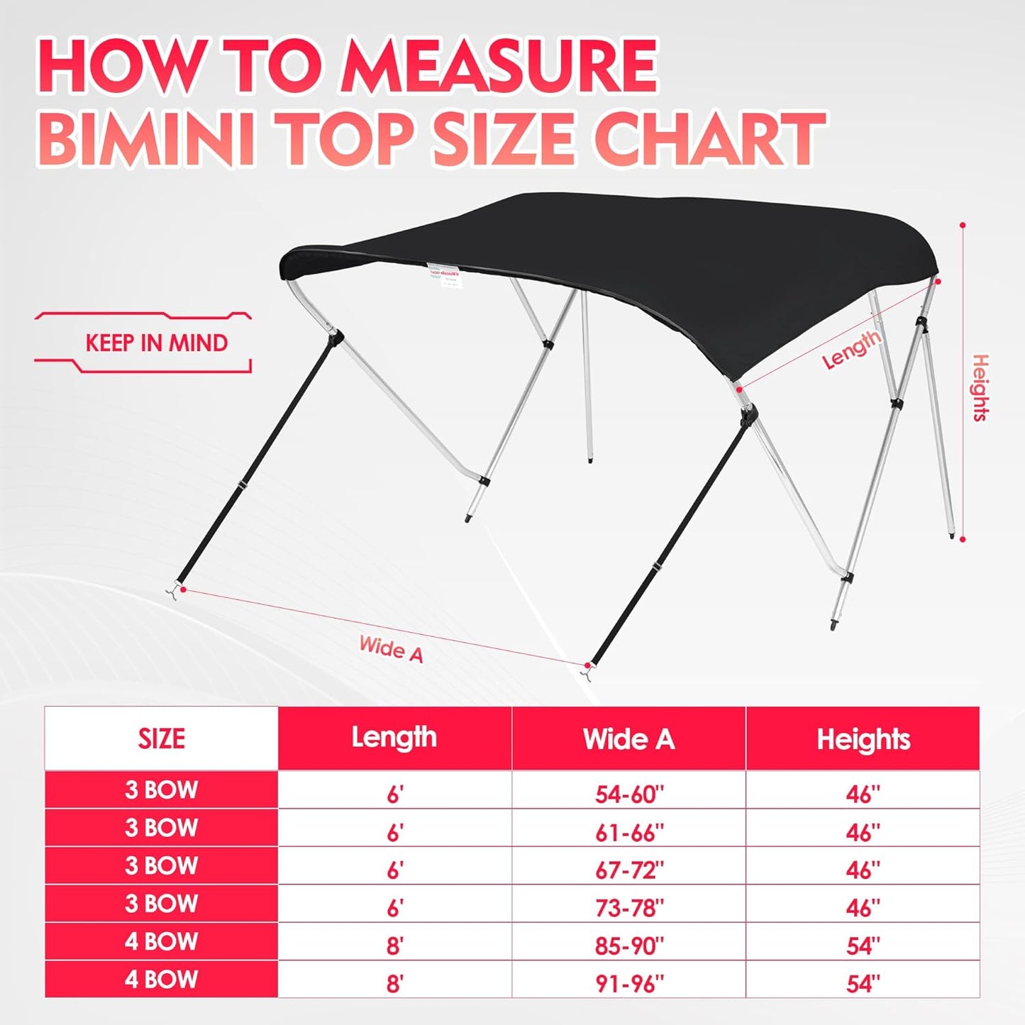 K-Musculo Bikini Tops for Boats, 900D Polyester Bikini Top for Boats, 4 adj nylon straps, Rear Support Poles