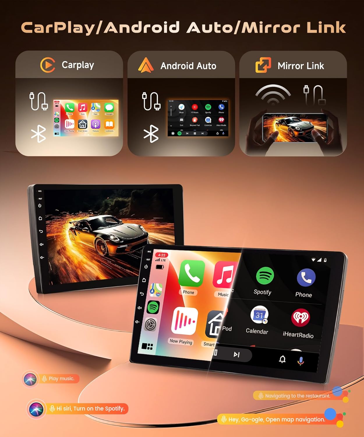 4Core 2G+64G Car Radio for Toyota Tundra 2007-2013, Android, Wireless CarPlay Android Auto, GPS Navigation