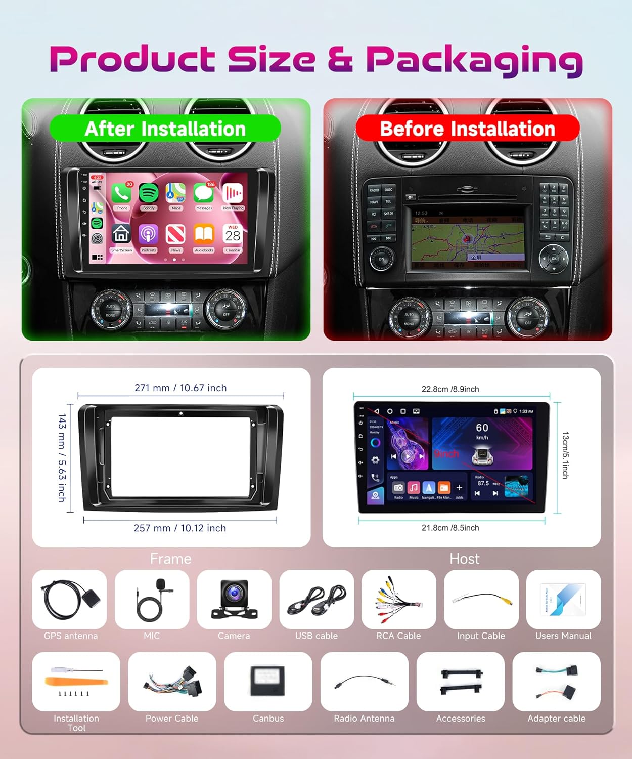 4G+64G Radio for Merc Benz W164 X164 ML350 ML500 ML280 GL320 GL350 GL450 2005-2011 GL ML Class