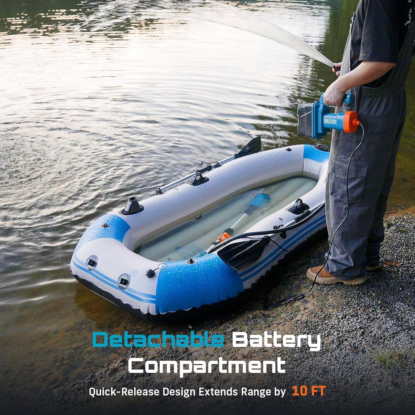 Cordless Stick Water Transfer Pump, with 24000mAh Batteries & Charger, Detachable Battery Pod, 740GPH 21V