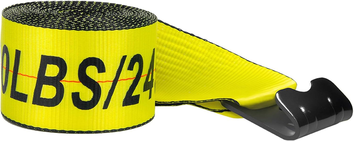 Truck Straps, 4' x30' Heavy Duty Tie Down w/Flat Hooks, 5400lbs, Winch Cargo Straps tie Down for Flatbeds