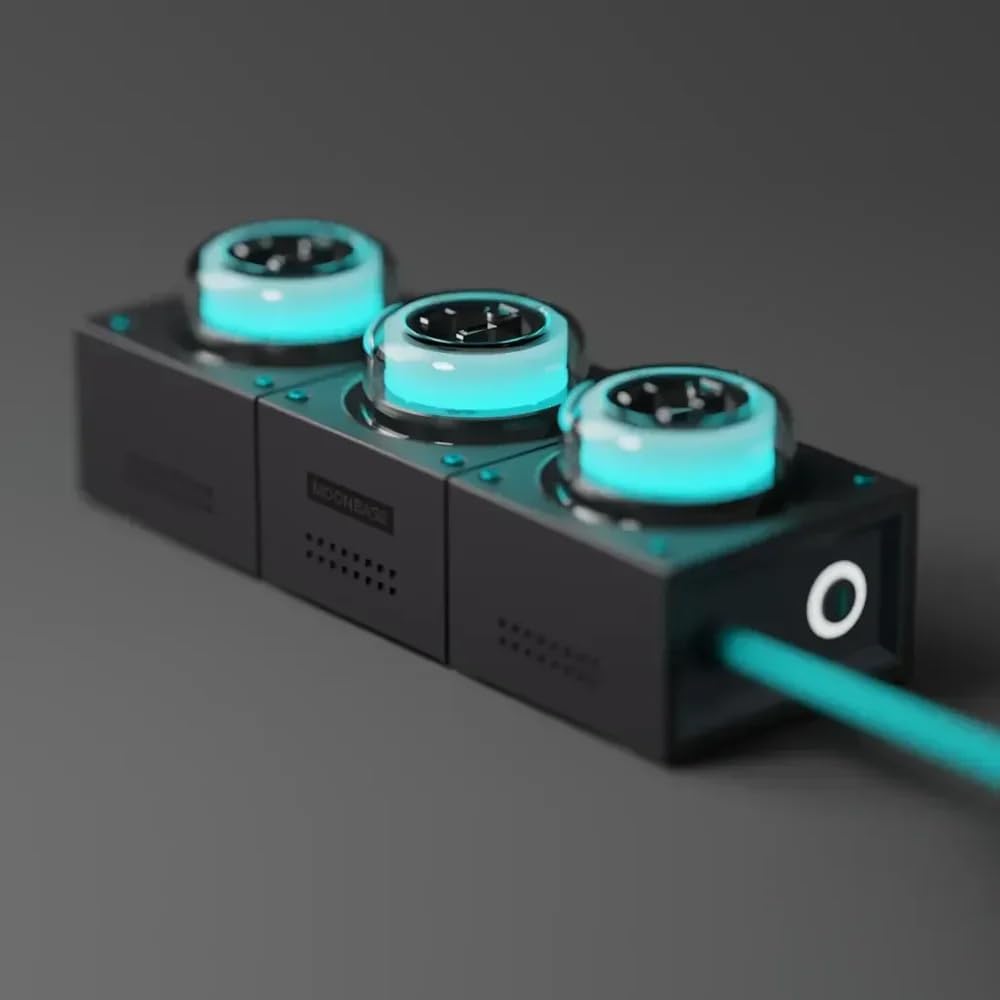 Moonbase 240W GaN Desktop Charger, Power Strip 7-Port Power Hub with 3 AC Outlets, 4 USB-C Ports