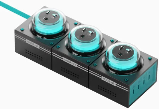 Moonbase 240W GaN Desktop Charger, Power Strip 7-Port Power Hub with 3 AC Outlets, 4 USB-C Ports