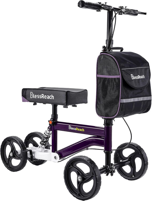 Economy Knee Scooter, Steerable, and Foldable for Foot Injuries Adult Best Crutches Alternative (Purple)