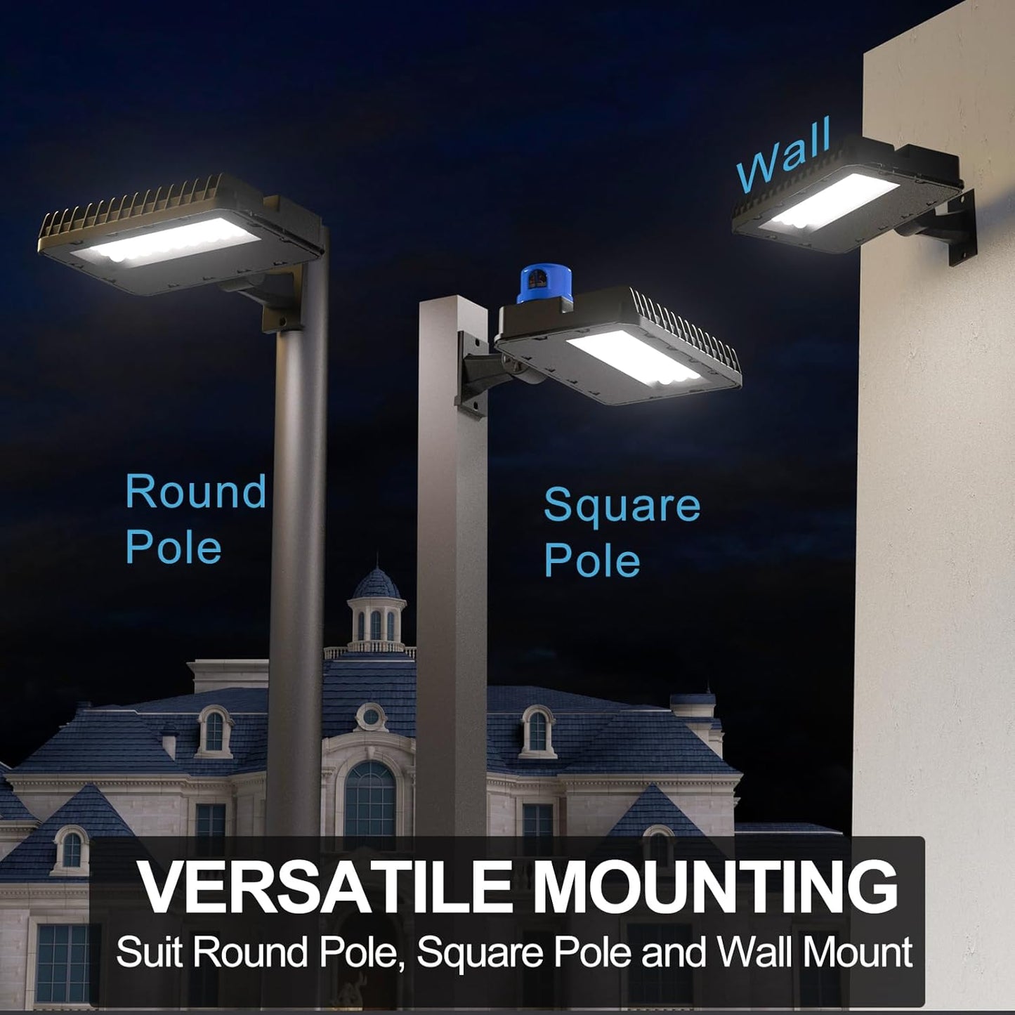 120W LED Parking Lot Lighting 16800Lm, 5000K w/ Photocell, ETL Listed, w/ Arm Mount- 4Pack