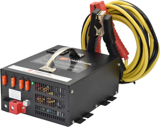 100 amp Power Converter for RV Camper w/ Handle, 15ft Cables, Battery Chargers with 3 Stage Smart Charging Mode