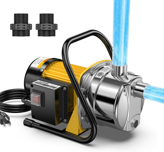 Water Transfer Pump 1.6HP 1800GPH 110V Electric Portable Shallow Well Jet Pump Sprinkler Pump Irrigation