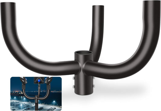 Bullhorn Tenon Adapter Bracket, Fit 3 Parking Lot Light with 2-3/8', Mounting Arm for Round Pole for Slip Fitter