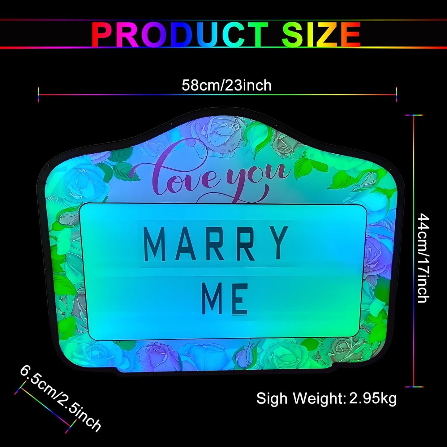 Bottle Service Sign for Wedding, Cinema Light Box with 4 Sets Letters, 1 Numbers Kit