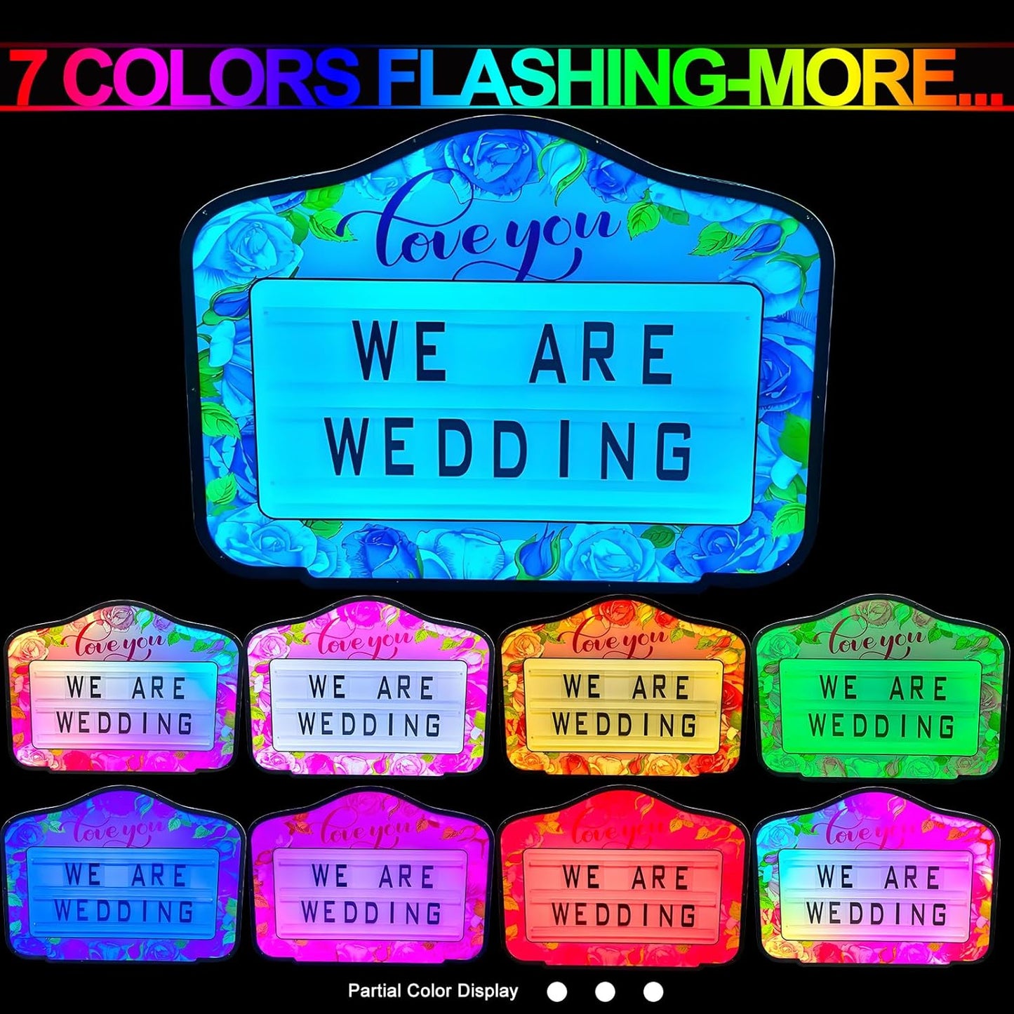 Bottle Service Sign for Wedding, Cinema Light Box with 4 Sets Letters, 1 Numbers Kit