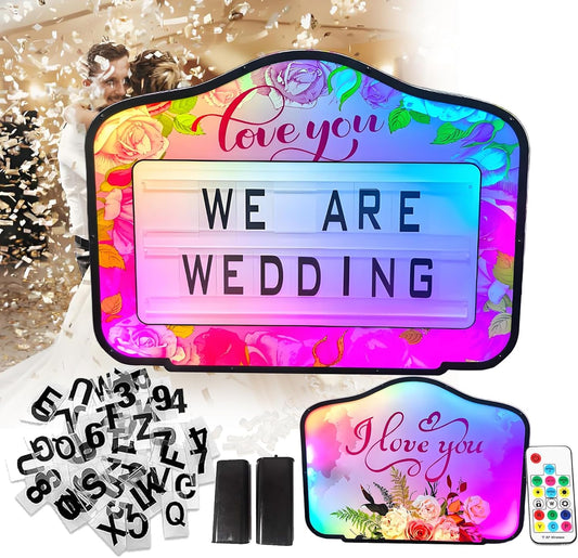 Bottle Service Sign for Wedding, Cinema Light Box with 4 Sets Letters, 1 Numbers Kit