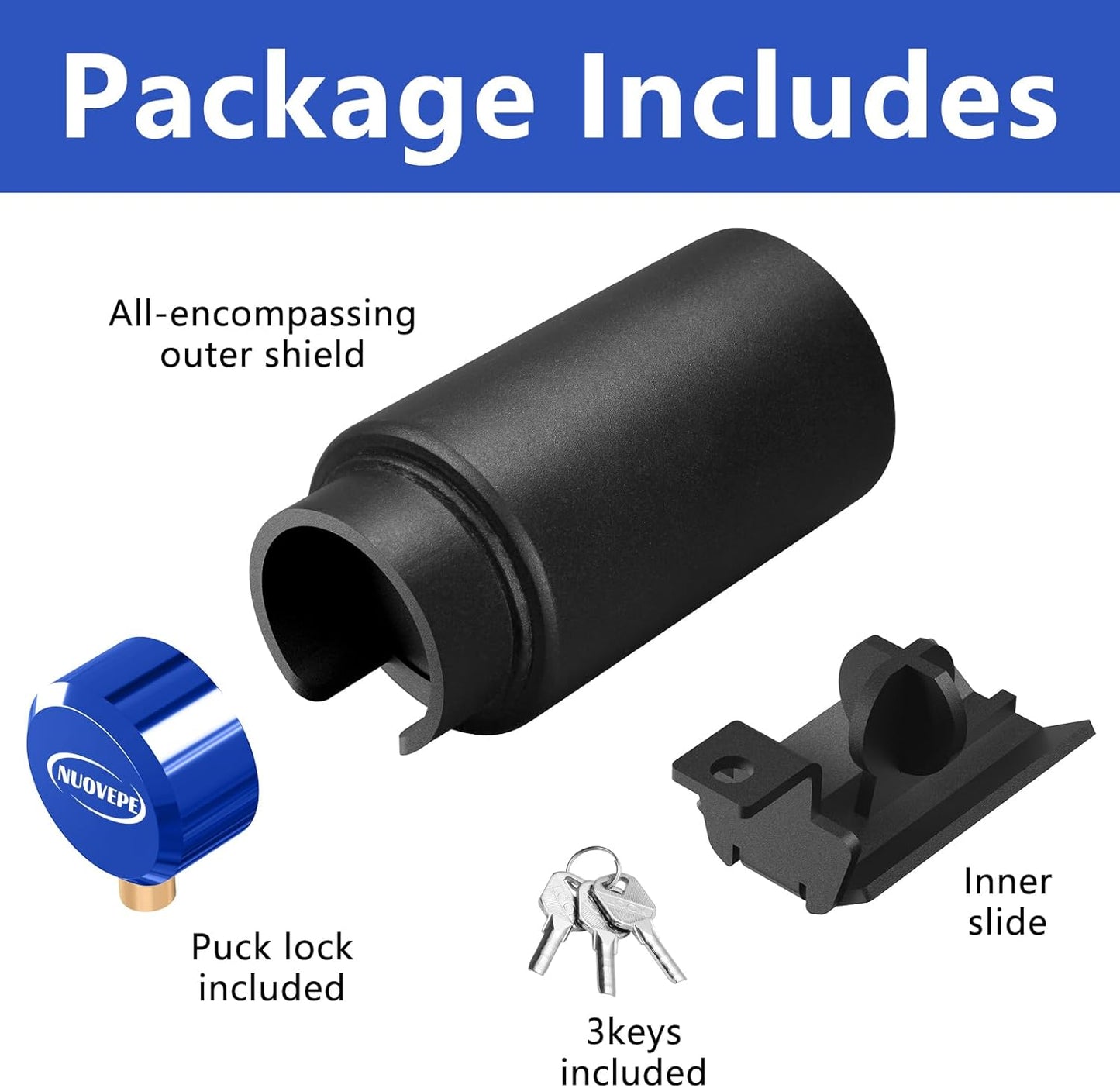Heavy Duty Trailer Hitch Lock, Compatible with 2-5/16' Bulldog or Ram Couplers, Anti-Theft Tongue Lock