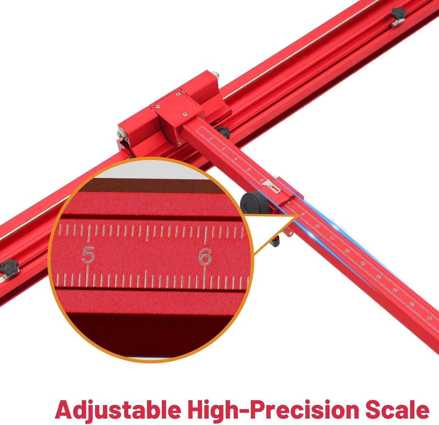 Red Manual T-Shape Tile/Glass Cutter Portable 71' Guide, Max Cutting Width 35.4', Ideal for DIY; Home Renovation