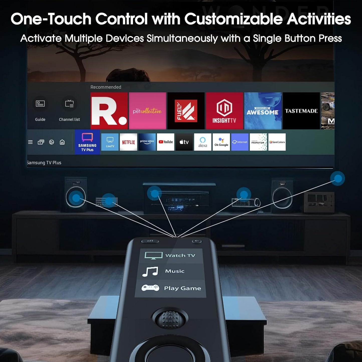 All-in-one Universal Remote Control, One Touch Activities, with Hub