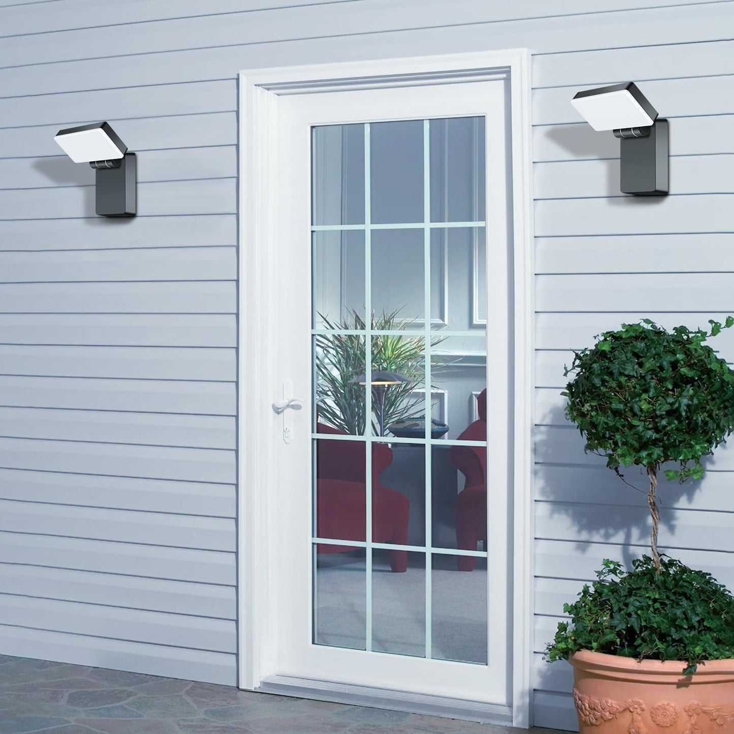 Black Aluminum 40W LED Outdoor Wall Light, 3000LM 5000K, Waterproof w/ 360 Rotate and Adjustable Head