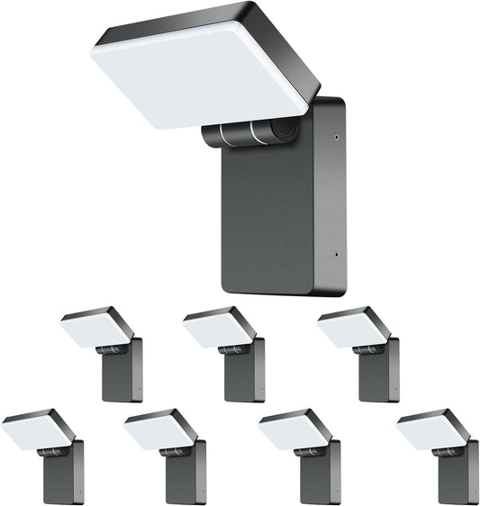 Black Aluminum 40W LED Outdoor Wall Light, 3000LM 5000K, Waterproof w/ 360 Rotate and Adjustable Head