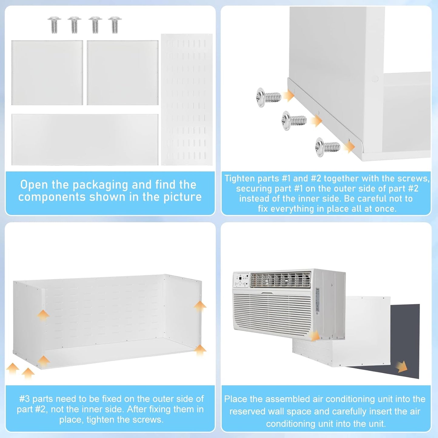 Through The Wall AC Sleeve 42'x 16', Exterior Ventilation Grille, Universal Design