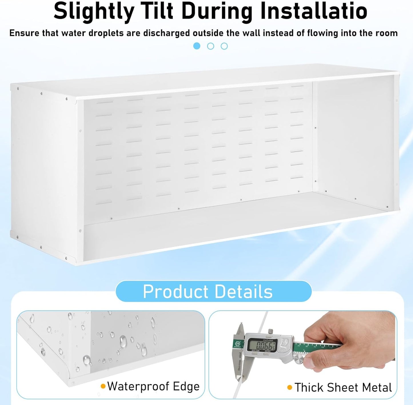 Through The Wall AC Sleeve 42'x 16', Exterior Ventilation Grille, Universal Design