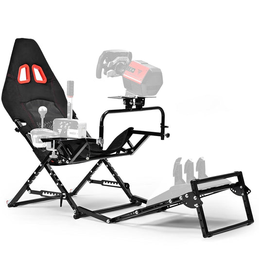 Foldable Racing Simulator Cockpit Compatible with Logitech G29 G920 G923/Thrustmaster T248 T300/Fanatec Direct