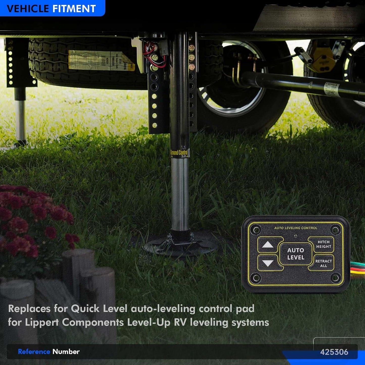 Quick Level Touch Panel Assembly w/RV Auto Leveling Fit for Ground Control, Level-Up Hydraulic Leveling System