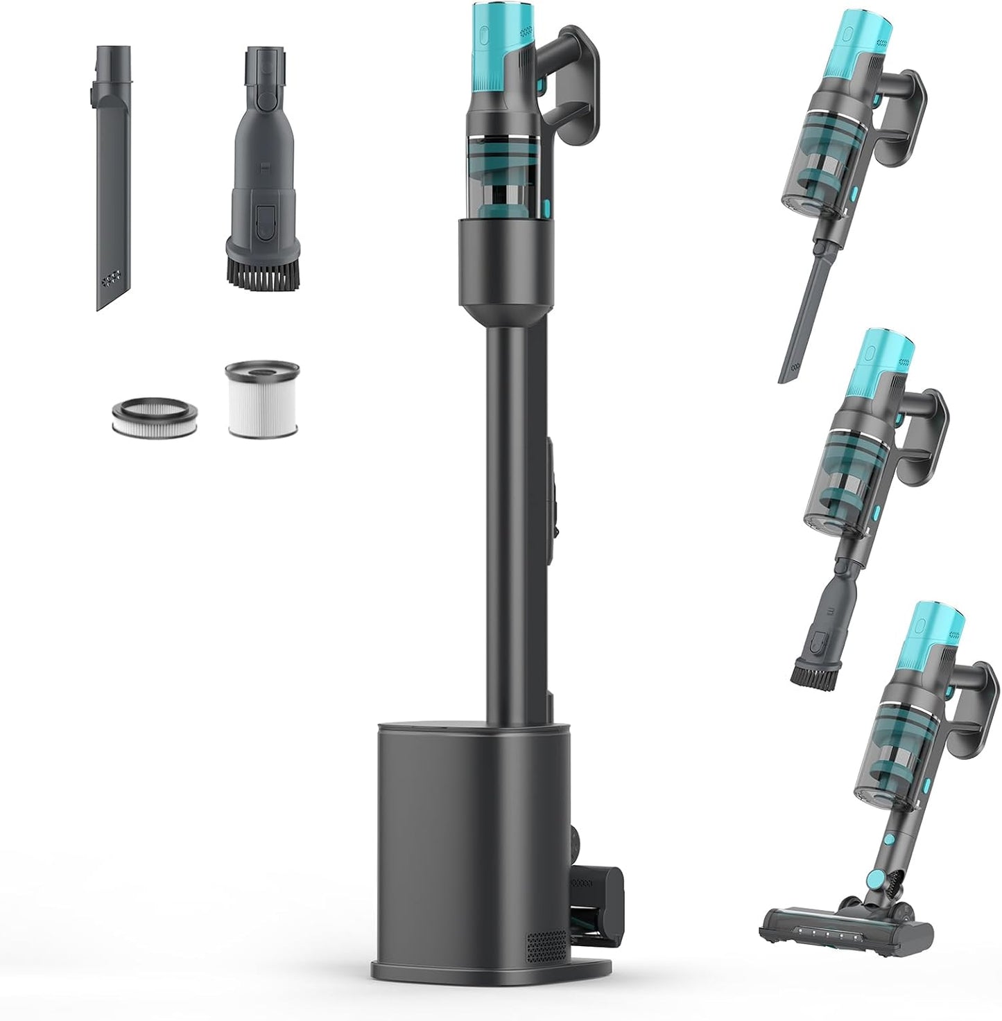 Cordless Stick Vacuum Cleaner, Lightweight Vacuum Cleaner with Self-Collecting Dust Bin, Auto-Empty System, Powerful