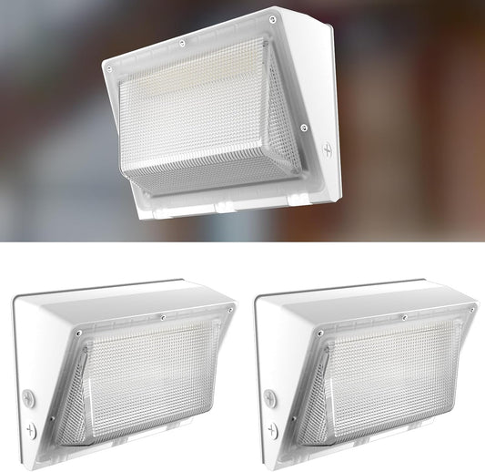 2Pack 200W LED Wall Pack Lights, 100-277v Dusk to Dawn Photocell, 30000Lm, 5000K IP65 Waterproof Outdoor