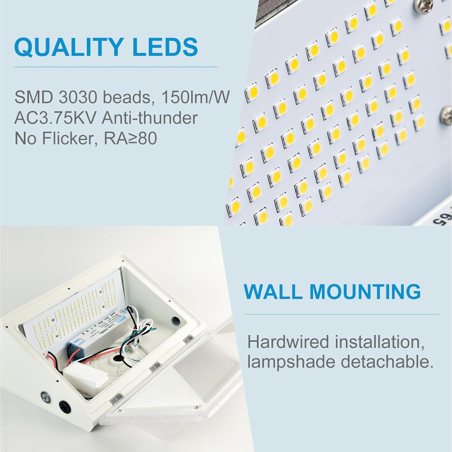 2Pack 200W LED Wall Pack Lights, 100-277v Dusk to Dawn Photocell, 30000Lm, 5000K IP65 Waterproof Outdoor