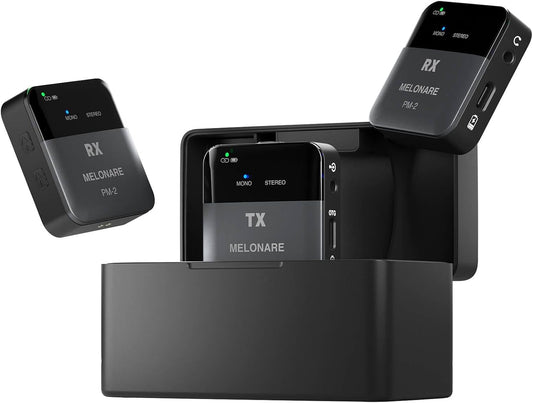 Portable Wireless in Ear Monitor System w/Charging Case, Wireless Audio Transmitter and Receiver