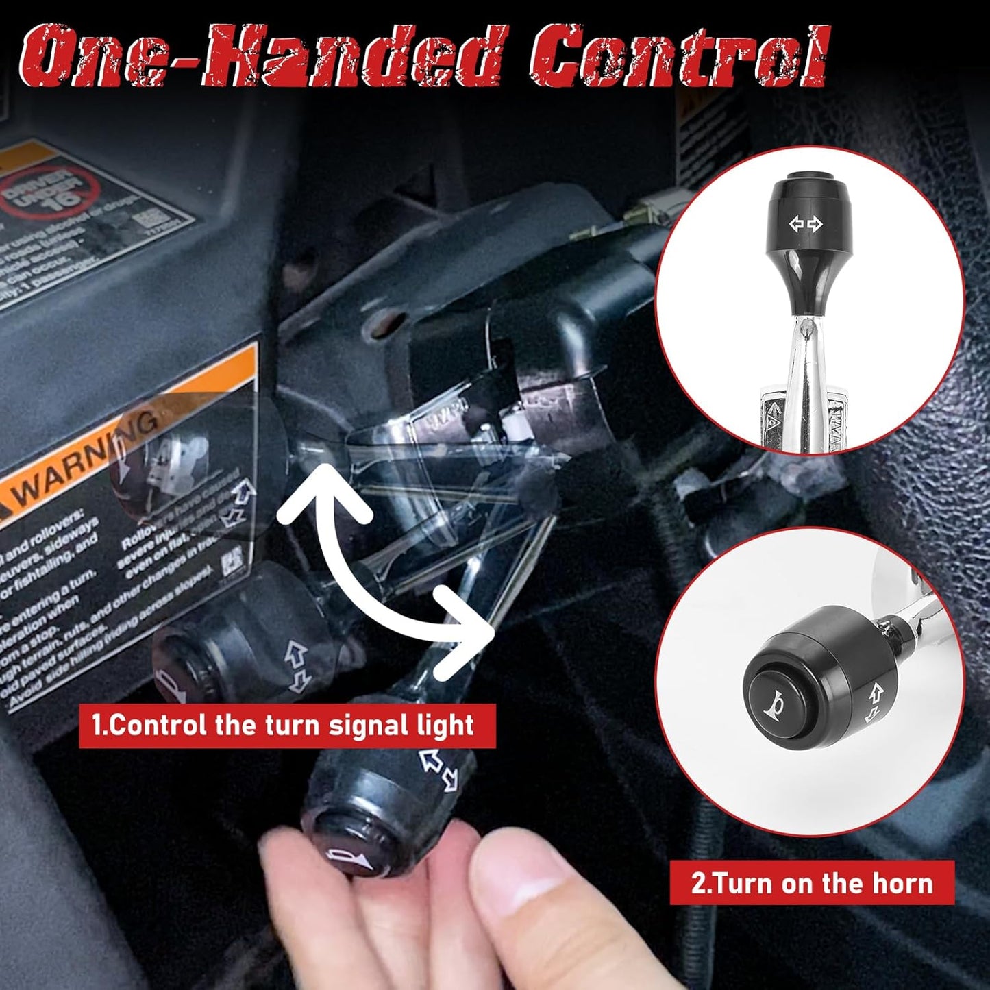 UTV Turn Signal Lights with Horn, Bright Amber UTV Blinker with Column Switch