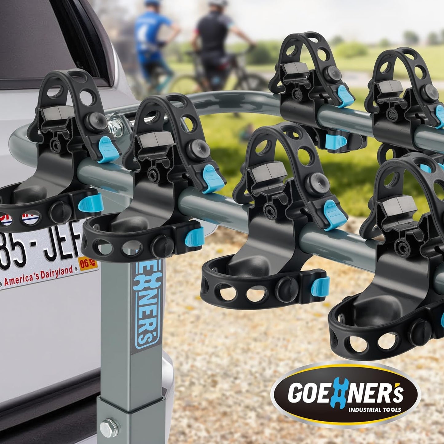 Bike Hitch Rack, Heavy-Duty Dual Locking 240LBS Max Load Hanging Bike Carrier with 2'Receiver, High-Strength