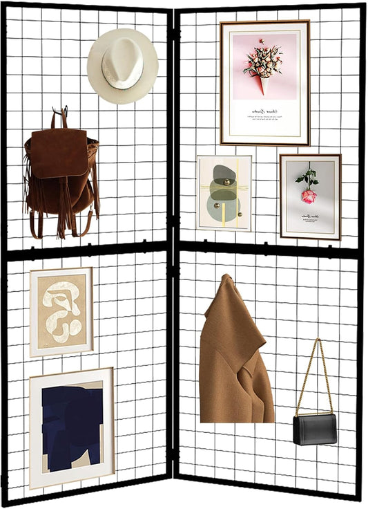 Commercial-Grade Grid Wall Panels Rack, Heavy-Duty 2 pack of 2x5', Panels Suitable for Retail Display Racks