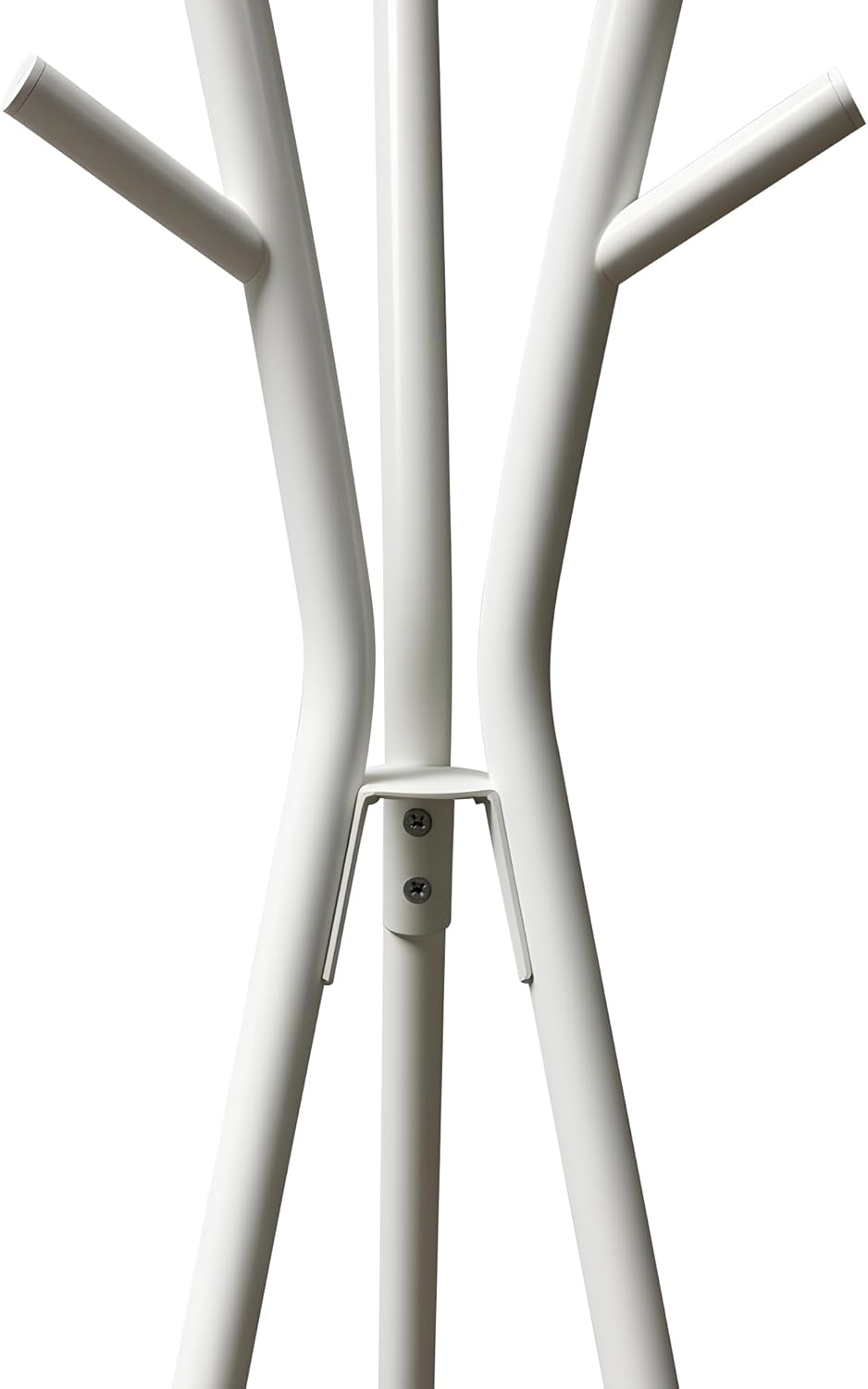 66.5'  White Heavy Duty Iron Modern Standing Coat Rack for Hats Scarves Jackets, Easy Assembly W/ 9 Hooks & Shelves