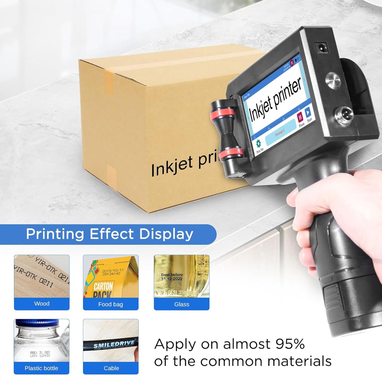 42ml Quick-Drying Ink Cartridge, Portable Ink Jet Coding Machine for Text/Date/Batch Number/QR Code/Barcode/Logo