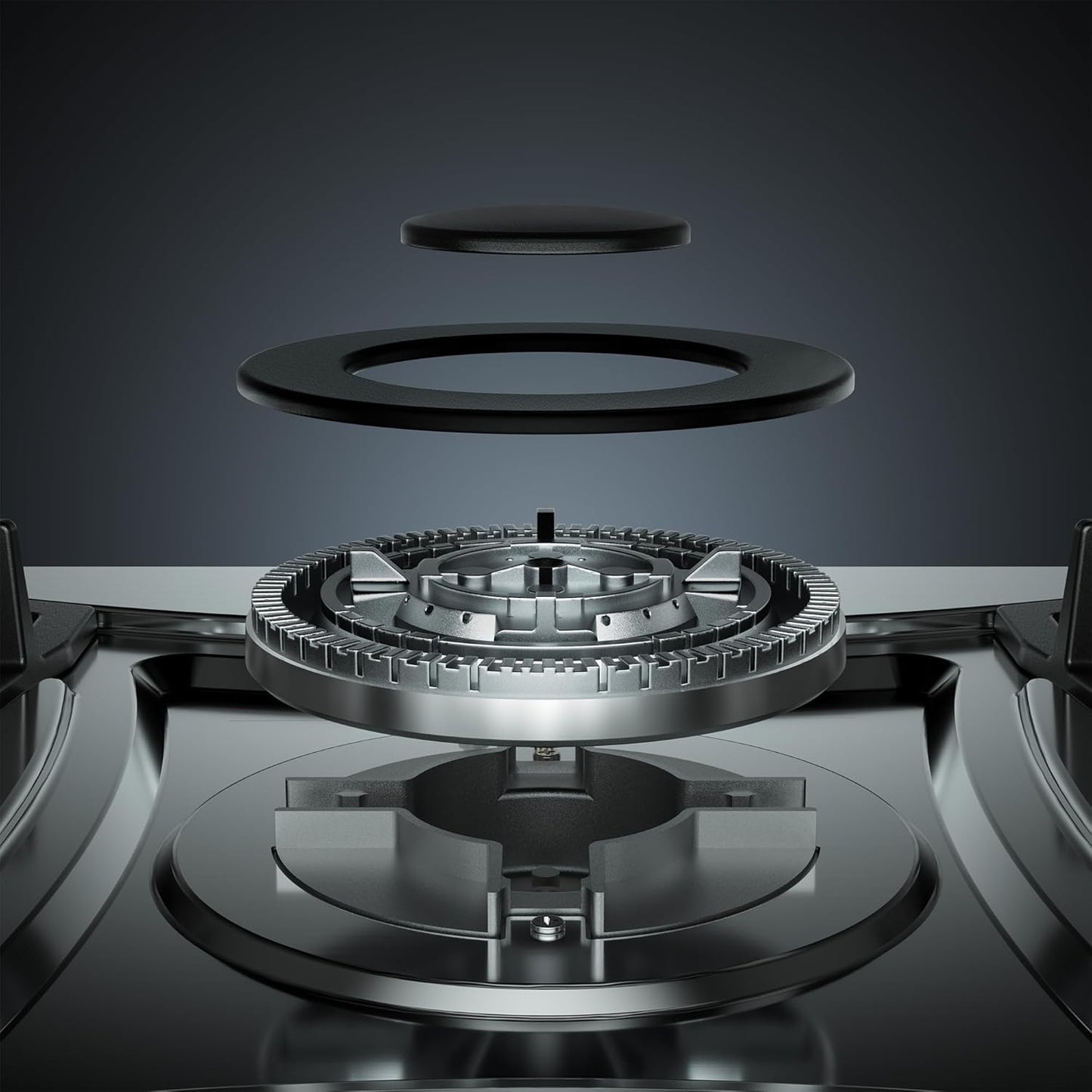 30 inch Drop-in Gas Cooktop with 5 Sealed Burners, Stainless Steel Gas Stove, Dishwasher Safe Cast Iron Grates