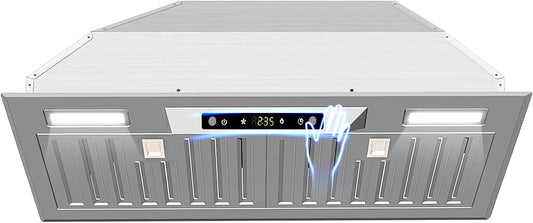 30' Insert Range Hood, Stainless Steel w/ 900 CFM, 3 Speed Gesture Sensing, Touch Control, support ducted/ductless