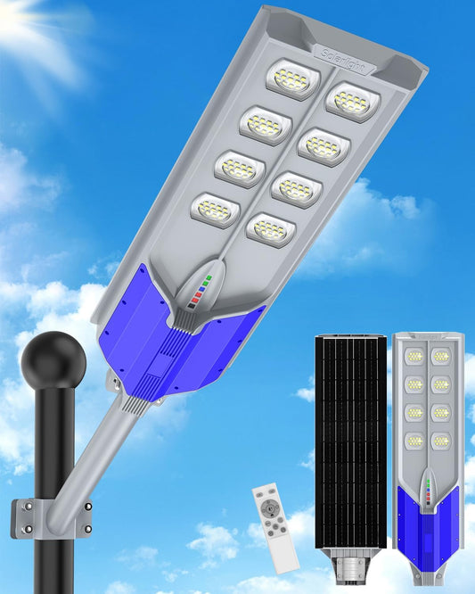 S-9000W Solar Street Lights Outdoor, 6500K, Waterproof IP67 Solar Security Flood Lights with Motion Sensor and Remote