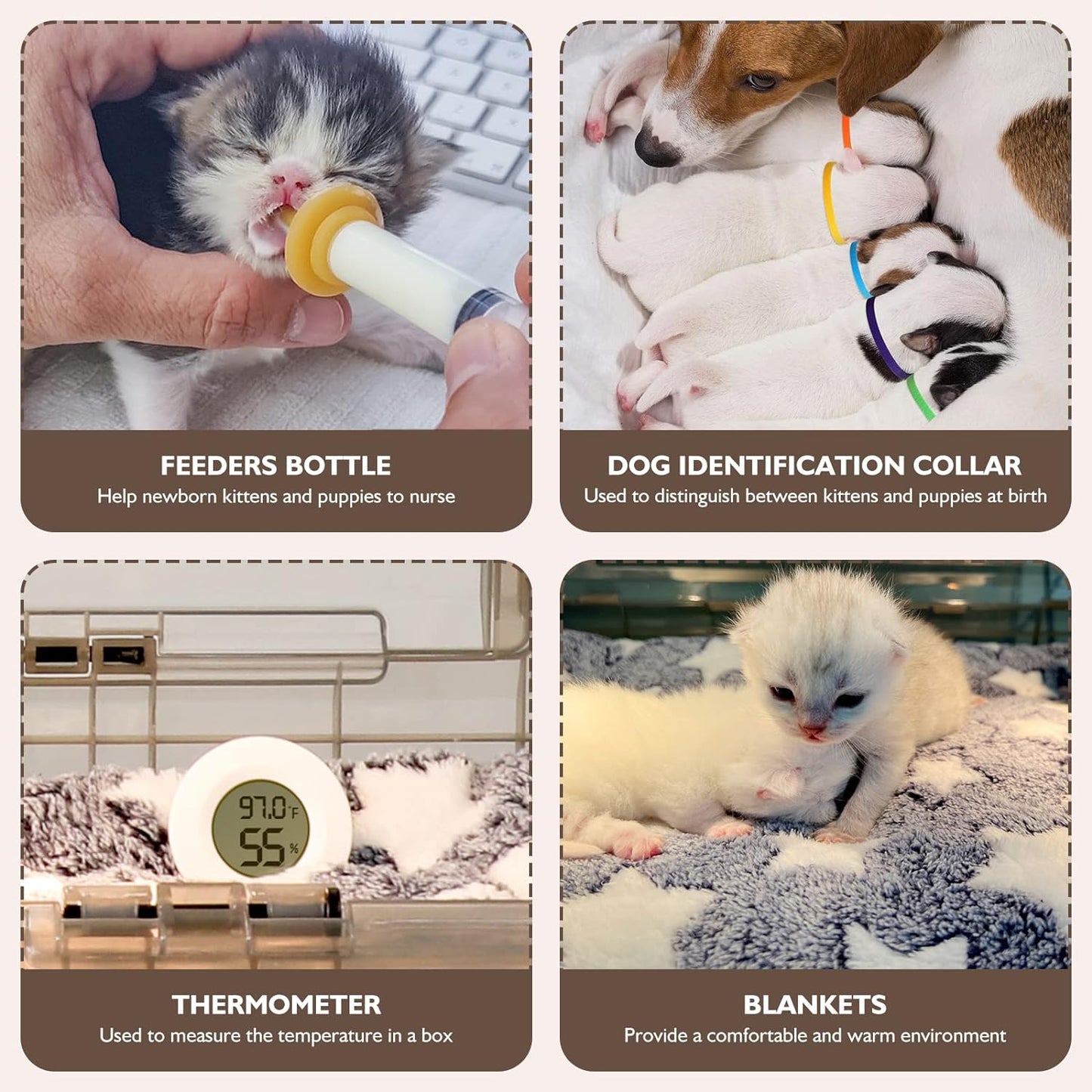 2025 New Puppy Incubator, Temperature Control & Quiet Ventilation,  (23'x17'x14'), with 3 Heat Lamp