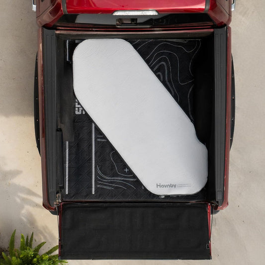 Inflatable Truck Bed Foam Mattress for 5.5'-5.8', Diagonal Solo Camping Mattress Up to 79', w/ Compression Pump